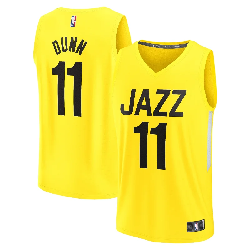 Kris Dunn Utah Jazz Branded Youth Fast Break Player Basketball Jersey - Icon Edition - Yellow