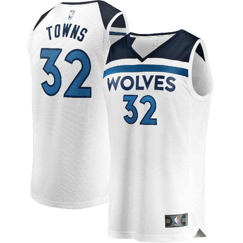 Karl-anthony Towns Minnesota Timberwolves Branded Youth Fast Break Player Basketball Jersey - Association Edition - White