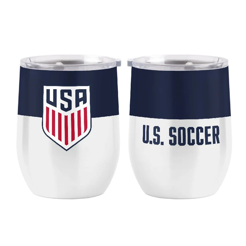 US Mens Soccer 16oz Colorblock Curved Beverage