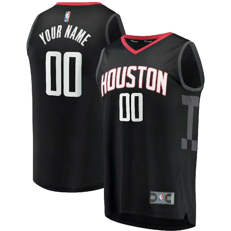 Houston Rockets Branded Youth Fast Break Custom Basketball Jersey - Statement Edition - Black