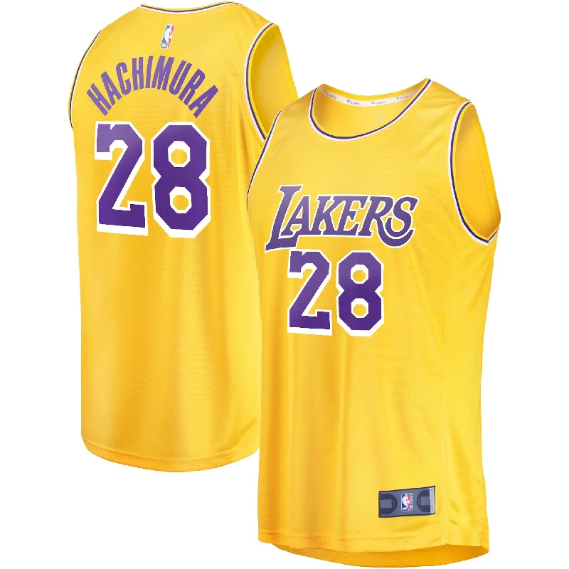 Rui Hachimura Los Angeles Lakers Branded Youth Fast Break Player Basketball Jersey - Icon Edition - Gold