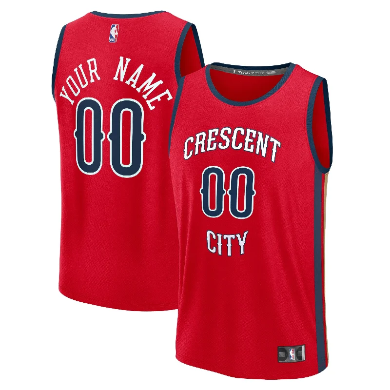 New Orleans Pelicans Branded Youth Custom Fast Break Basketball Jersey - Red - Statement Edition