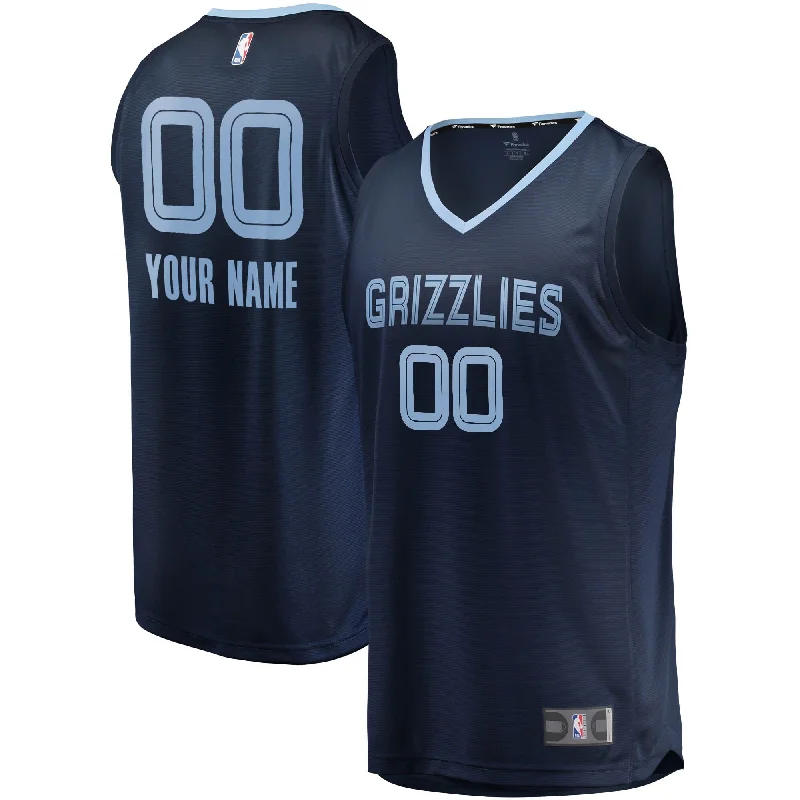 Memphis Grizzlies Branded Youth Fast Break Custom Basketball Jersey Navy - Icon Edition