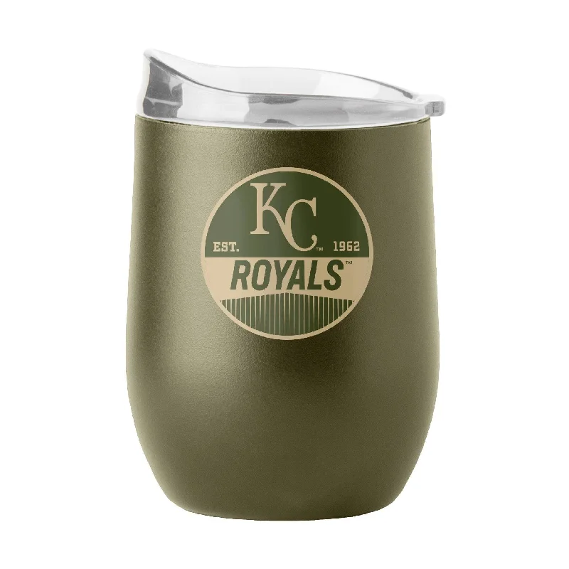 Kansas City Royals 16oz Badge Powder Coat Curved Beverage