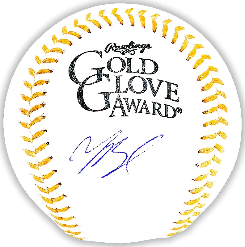 Mookie Betts Autographed Official Gold Glove Logo MLB Baseball Los Angeles Dodgers Beckett BAS QR Stock #218697