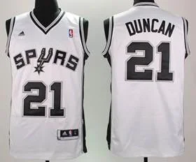 Spurs 21 Tim Duncan White Youth Basketball Jersey