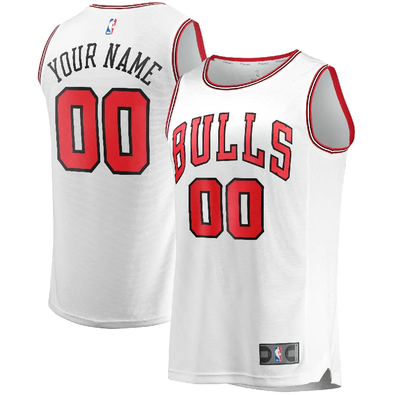 Chicago Bulls Branded Youth Fast Break Custom Basketball Jersey White - Association Edition