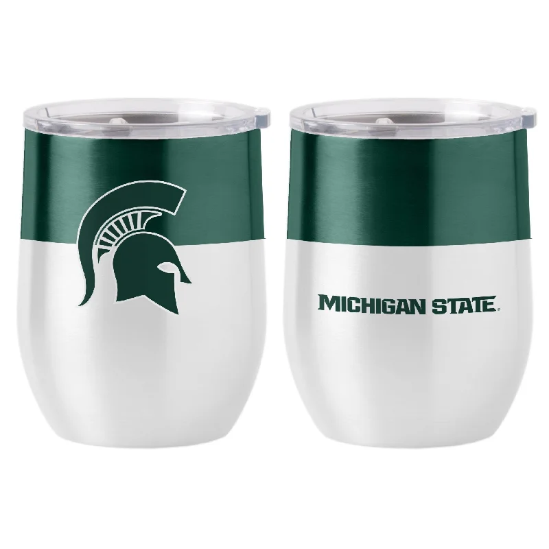 MI State Color Block 16 oz Stainless Curved Beverage