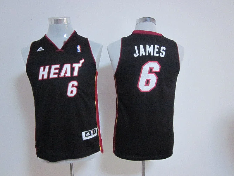 Heat 6 James Black New Fabric Youth Basketball Jersey