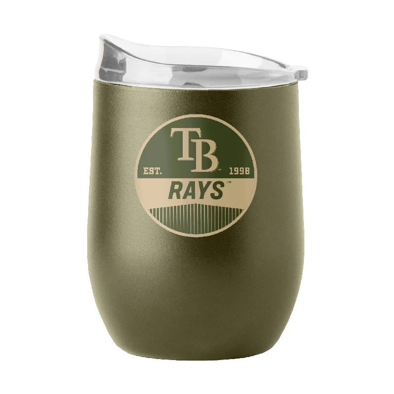 Tampa Bay Rays 16oz Badge Powder Coat Curved Beverage