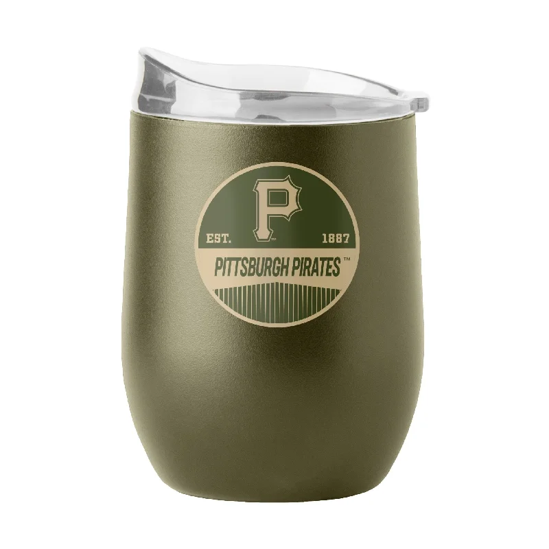 Pittsburgh Pirates 16oz Badge Powder Coat Curved Beverage