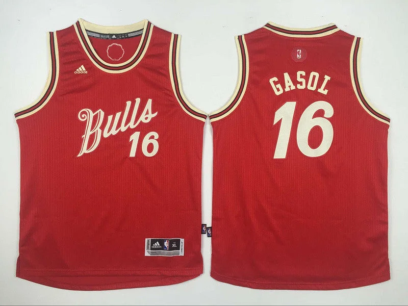 Bulls 16 Pau Gasol Red 2015-16 Christmas Day Swingman Youth Basketball Jersey