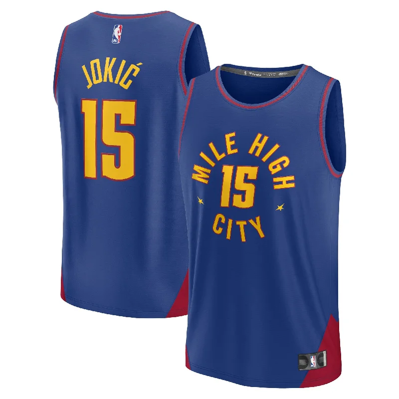 Nikola Jokic Denver Nuggets Branded Youth Fast Break Player Basketball Jersey - Statement Edition - Blue